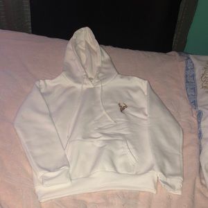 White hoodie with a reindeer